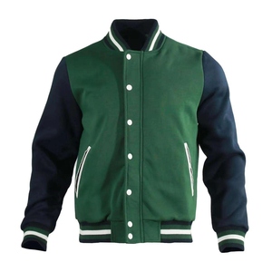 Unisex Beige Hooded Varsity <b>Jacket</b> Wool/Polyester Fabric Single Button Closure Casual Outerwear Regular Fit Autumn Wear - Product Image 5