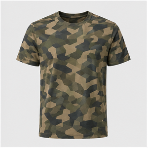 T-shirt à manches courtes pour homme en coton vert cèdre imprimé camouflage à motif brisé MTS-CAMO-0041 - Product Image 1
