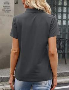 Polo de Golf de Secado Rápido para Mujer, Personalizable, Manga Corta, Transpirable, de Algodón, Cuello Personalizado, Ajuste para Mujer - Product Image 3