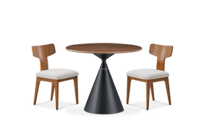 Juego de Comedor Moderno y Duradero de Madera, 5 Piezas, Estilo Mid-Century, Sillas con Respaldo Cruzado, Mesa Redonda, Muebles para el Hogar, para el Área de Comedor - Product Image 2