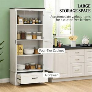 Mobiletto Bianco per Soggiorno e Cucina per l'Organizzazione degli Alimenti - Product Image 2