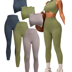 Ensemble décontracté 4 pièces en spandex pour femme, personnalisable avec logo, dernière collection 2026, veste zippée d'entraînement à manches longues, tenue de yoga pour femme - Product Image 2