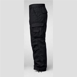 PANTALON CARGO SLIM FIT NOIR POUR HOMMES - Product Image 4