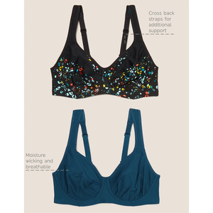 Soutien-gorge de sport pour femme à maintien élevé, respirant, en Spandex/Nylon, avec motif imprimé par transfert thermique, rembourré, pour le yoga et le fitness, vente en gros - Product Image 5