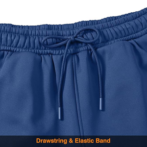 Ensemble de survêtement bleu à capuche pour homme, couleur unie, style sportif, séchage rapide, en polyester tricoté, pour l'automne - Product Image 4