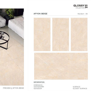 Azulejo de Porcelana Brillante de Alta Gama 600x1200, Formato Grande, Superficie Pulida Premium, para Paredes y Pisos, Uso Interior y Exterior Moderno - Product Image 1