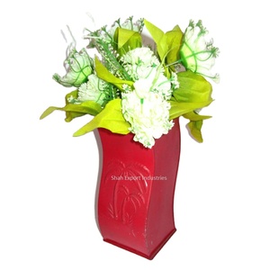 Handmade Iron Metal Flower <b>Vase</b> Luxury <b>Red</b> Color Awesome Design for Home and Office Desktop Decoration Flower <b>Vase</b> - Product Image 1