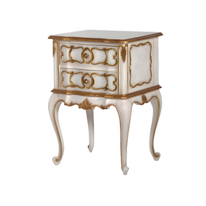 Antique White Classic Royal Style Bedside Tables Wooden <b>Nighstand</b> Table Lamps for Bedroom Furniture Sets - Product Image 1