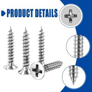 Stainless Steel Cabinet <b>Screws</b> <b>Screw</b> Anchors Corrosion Resistant Self-adhesive Heavy-Duty Furniture Cabinet for Sympathy Modern - Product Image 4