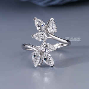 Anillo de Moissanita de Lujo con Corte de Pera para Mujer, Plata de Ley S925, Joyería de Compromiso y Boda, Chapado en Oro Rosa, 2.09ct - Product Image 1