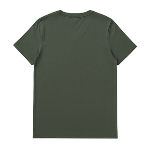 T-shirt pour homme en coton biologique de luxe 100% vert forêt, col en V, pré-rétréci, certifié GOTS, manches courtes, respirant, coupe ajustée - Product Image 2