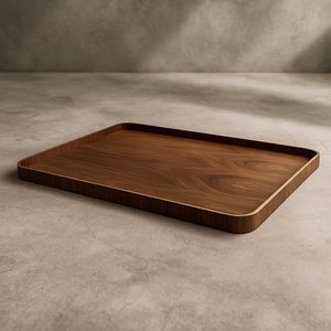 Bandeja de Servicio de Madera Decorativa Ecológica Moderna Personalizada con Asas, Platos Rectangulares para Servir Café y Leche - Product Image 4