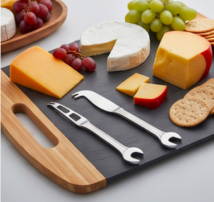 Ensemble de couteaux à fromage en acier inoxydable, 2 pièces, finition mate, multifonction, pour planche à fromage - Product Image 5