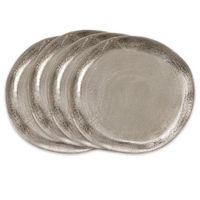 Assiette de Présentation Haut de Gamme en Aluminium – Décoration Élégante pour Table de Dîner, Mariage, Banquet – Plat de Service de Luxe Réutilisable et Personnalisable
