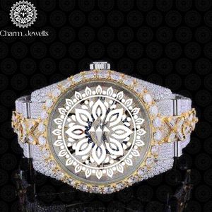 Reloj de Lujo Charm_Jewells de Acero Inoxidable con Incrustaciones de Diamantes, Movimiento Mecánico Analógico, Caja de 40 mm, Cierre Oculto con Botón de Presión para Hombre - Product Image 3