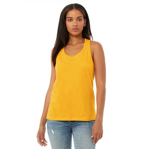 Débardeur long Bella Canvas Gold Color 6008 pour femme, en jersey, dos nageur, coton et polyester, respirant, pour la gym, le fitness et l'entraînement. - Product Image 1