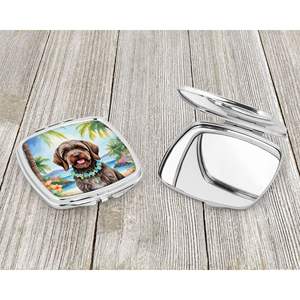 Women Girls' <b>Compact</b> Travel Makeup <b>Mirror</b> Wirehaired Pointing Griffon Luau Design Handheld Folding Pocket Decorative <b>Mirror</b> Gift - Product Image 3