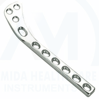 Plaque chirurgicale orthopédique non verrouillable Al Mida Healthcare 165 mm en acier inoxydable 316L de qualité chirurgicale, kit d'instruments manuels inférieur