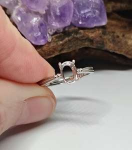 Anillo de Plata de Ley 925 Sólida con Engaste Ovalado para Piedra, Semimontura, Ecológico, de Alta Calidad para Mujer, Nueva Llegada - Product Image 5