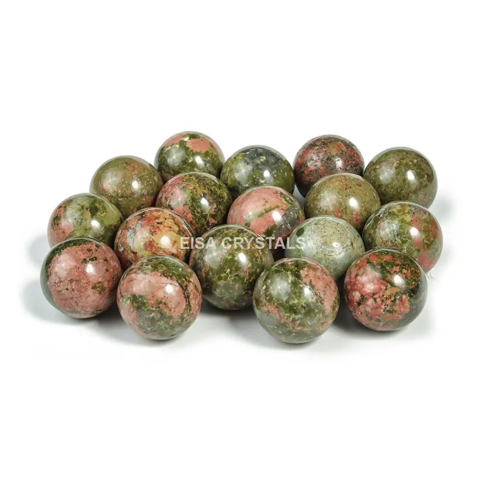 Unakite-Esferas de cristal con gema de bola, cristales curativos de Feng Shui, esferas de cristal naturales, curación de Reiki, venta al por mayor