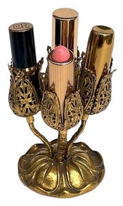Elegant Antique Lipstick Display Stand Decorative Metal Cosmetic Organizer for <b>Vanity</b> Table and <b>Makeup</b> Storage - Product Image 2