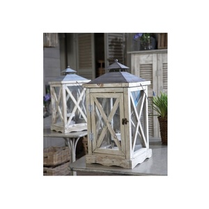 Farol de Vidrio y Madera Rústico Decorativo con Asa de Cuerda, Decoración para Mesa de Jardín y Hogar - Product Image 6