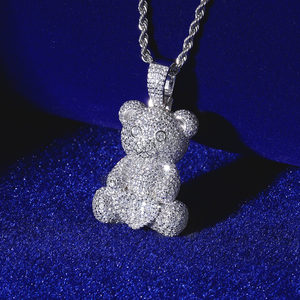 Custom <b>Cute</b> Diamond <b>Bear</b> Pendant Iced Out Hiphop VVS Moissanite S925 Silver IGI Certified Diamond Pendants & Charms Style - Product Image 2
