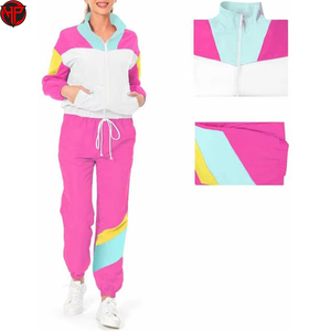 ชุดวอร์มกันลมผู้หญิงแบบ Color Block น้ำหนักเบา ระบายอากาศได้ดี กางเกงจ็อกเกอร์ เสื้อแจ็คเก็ตแบบสวม ชุดลำลองสำหรับเล่นกีฬา - Product Image 4