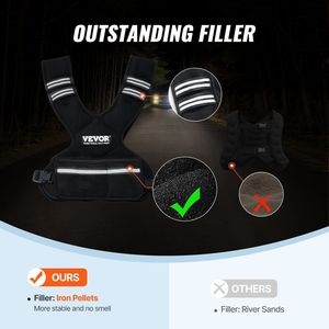 Gilet de poids réglable de 11 à 20lb, bande réfléchissante, équipement d'entraînement pour hommes, femmes, musculation, course à pied - Product Image 4