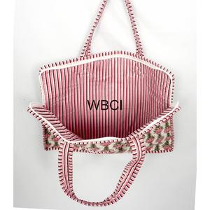WBCI กระเป๋าใส่แล็ปท็อปดีไซน์ใหม่สวยงาม ลายดอกไม้สีชมพู ผ้าทอ ลำลอง ความจุขนาดใหญ่ มีหูหิ้ว ปิดด้วยซิป - Product Image 3