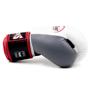 Guantes de Boxeo Profesionales Transpirables Twins, Negros, Grises y Blancos, de Cuero Original, que Absorben la Humedad, con Logotipo Personalizado OEM - Product Image 3