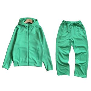 Venta al por mayor nuevo diseño cremallera chándales hombres Tech polar cremallera sudaderas con capucha hombres dos piezas conjunto gimnasio desgaste Fitness entrenamiento traje - Product Image 1