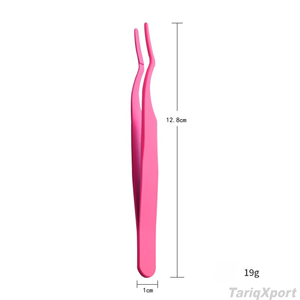Pince à épiler professionnelle pour extensions de cils DIY, en acier inoxydable, durable, avec poignée confortable, outil de précision pour les cils - Product Image 4