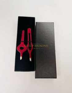 Pince à épiler en acier inoxydable rouge foncé de haute qualité, pointe fine, logo personnalisé, outils de beauté durables, légers et de précision - Product Image 6