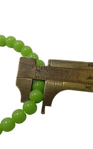 Pulsera redonda de cuentas de piedra serpentina verde Feng Shui hecha a mano para hombres y mujeres, tamaño 8-10 mm, joyería de moda, energía - Product Image 6