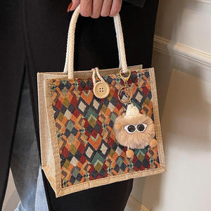 Sac à main en jute écologique tendance avec poignées confortables - Product Image 5