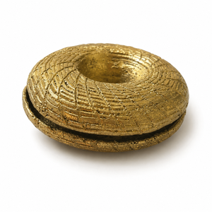 Cloche en laiton moulé sous pression en forme de donut, décorative, suspendue, texturée, artisanale, pour la décoration intérieure, article cadeau - Product Image 2
