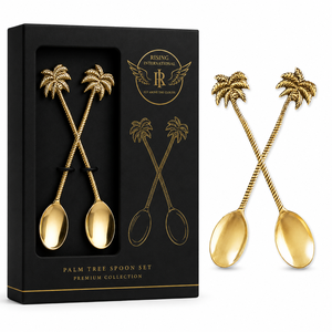 Cuchara de Café Dorada con Asa de Estilo Botánico, en Caja de Regalo de Lujo, de Latón Premium, Resistente al Calor y Apta para Lavavajillas, Cuchara para Postre - Product Image 2