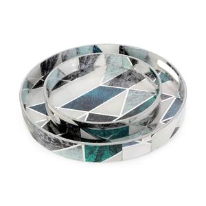 Bandeja de Esmalte con Diseño Impreso, Bandeja de Esmalte OEM Disponible, Bandeja de Esmalte para Exhibición de Alimentos, Bandeja de Esmalte con Patrón para Decoración del Hogar - Product Image 5