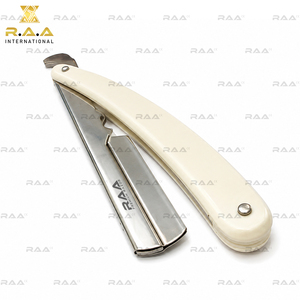Rasoir de barbier en acier inoxydable, couteau pliant durable pour rasage avec logo personnalisé R.A.A - Product Image 4