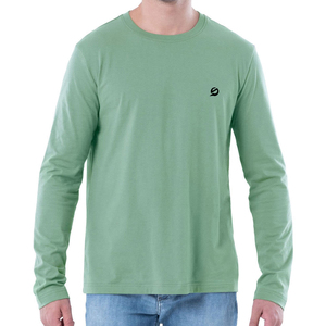 Camiseta de Manga Larga para Hombre de Alta Calidad, 100% Algodón, Tejido de Punto, Corte Ajustado, Cuello Redondo, Transpirable, Ecológica, de Secado Rápido - Product Image 1