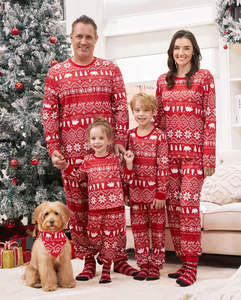 Printed Womens Holiday <b>Christmas</b> Pajama Tracksuit Set Festive Print Long Sleeve <b>Shirt</b> Matching Pants Cozy Winter Loungewear - Product Image 6