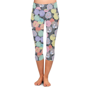 Leggings Deportivos para Mujer, a Media Pantorrilla, Transpirables, de Secado Rápido, Ecológicos, con Estampado Moderno, Color en Contraste, Elásticos, para Correr y Yoga - Product Image 1