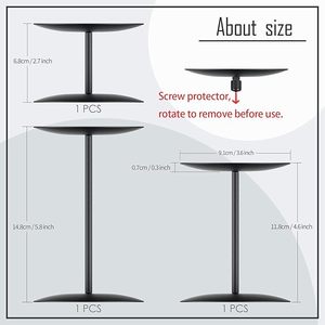 Ensemble de 3 chandeliers modernes noirs en métal pour bougies piliers, style minimaliste et rustique - Product Image 4