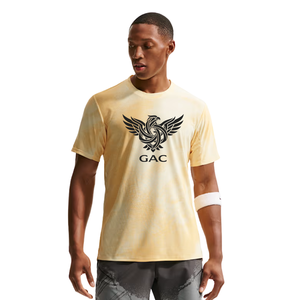 Camiseta Deportiva para Hombre, Color Amarillo Claro, 100% Algodón, 220g, Cuello Redondo, Manga Corta, Secado Rápido, Transpirable, Corte Regular, para Entrenamiento - Product Image 1