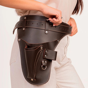 Cinturón de herramientas de floristería de cuero premium con múltiples bolsillos, bolsa para tijeras de jardín, organizador de cintura ajustable para jardinero, logotipo personalizado en venta - Product Image 1