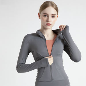 Solid Color Gym Fitness <b>Jacket</b> Yoga With Pockets Morning <b>Workout</b> White Yoga <b>Jacket</b> Quick-Dry Slim Yoga <b>Jacket</b> - Product Image 1