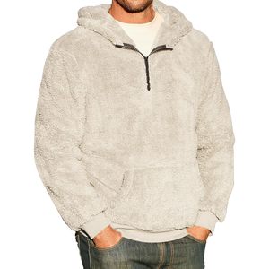 Chaqueta de invierno para hombre con cremallera de un cuarto, forro polar Sherpa, diseño patchwork, cuello alto, cálida, estilo urbano, para exteriores - Product Image 1
