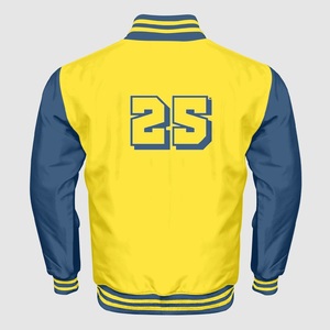 High Quality <b>Mens</b> Varsity <b>Jacket</b> Cotton Polyester Stand Collar Casual Autumn Winter <b>Jacket</b> Custom Logo OEM Breathable Outerwear - Product Image 2