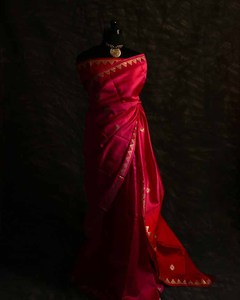 Nouveau Sari indien traditionnel en soie brute imprimé Patola multicolore et tendance pour femmes, idéal pour les fêtes, à prix de gros - Product Image 2